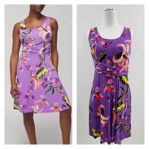 Soma Tropical Print Sun Dress Knotted Waist
